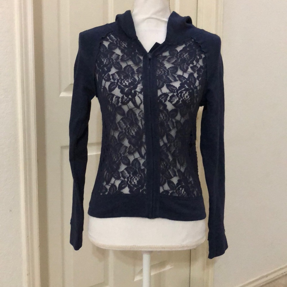 Epic Threads Girls Lace-Front Zip Hoodie